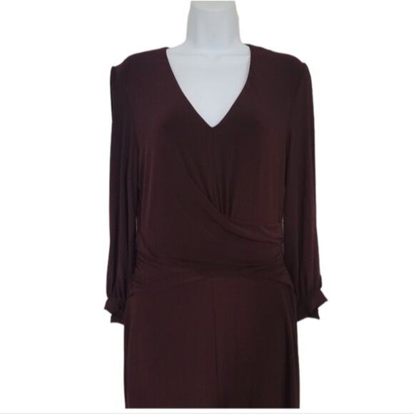 NWT Taylor Wine Colored Long Sleeve Jumpsuit - Picture 2 of 10